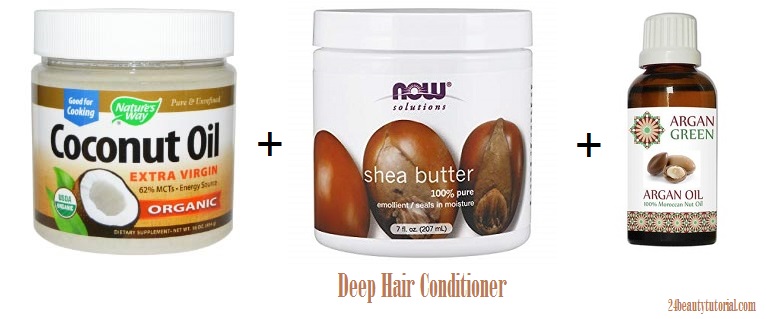 DIY Deep Hair Conditioner with shea butter, coconut oil and Argan oil-24beautytutorial