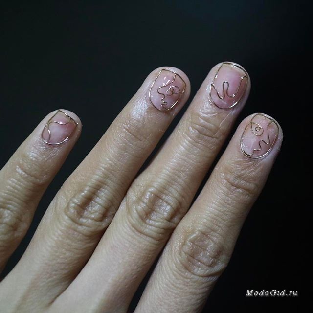 Manicure: Design of nails with wire - a new trend in manicure 2018-1
