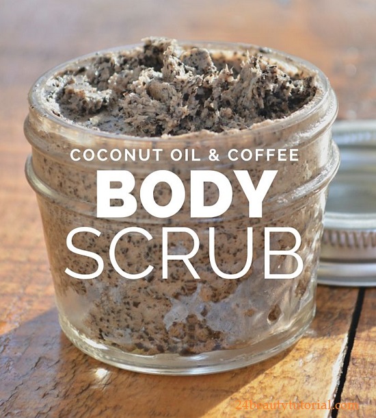 Coffee Body Scrub with Coconut Oil Recipe-http://24beautytutorial.com